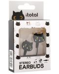 Детски слушалки с микрофон I-Total - Cats Collection 11052, черни - 4t