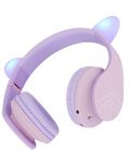 Детски слушалки PowerLocus - P2, Ears, безжични, розови/лилави - 2t