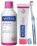 Dentaid Vitis Комплект Gingival - Вода за уста и Паста, 500 + 100 ml + Четка, асортимент - 2t