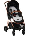 Детска количка Zizito - Barron 3 в 1, черна със златисто-розова рамка - 3t