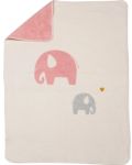 Детско одеяло David Fussenegger - Maja, 75 х 100 cm, Слончета, розово - 2t