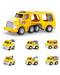 Детски игрален комплект Sonne - Камион с платформа и автомобили - 2t