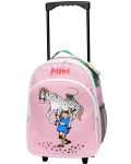 Раница за детска градина с колелца Pippi - Пипи и любимия кон, розова - 1t