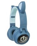 Детски слушалки PowerLocus - Buddy Ears, безжични, сини - 2t