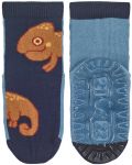 Чорапи със силиконова подметка Sterntaler - С хамелеон, 19/20 размер, 12-18 месеца, сини - 3t
