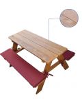 Детска дървена маса за пикник Ginger Home - С пейка и меки възглавници - 5t