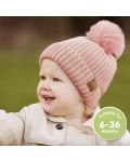 Детска зимна шапка с помпон KeaBabies - 6-36 месеца, розова, 2 броя - 3t