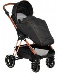 Детска количка Zizito - Barron 3 в 1, черна със златисто-розова рамка - 6t