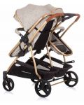 Детска количка за близнаци Chipolino - Дуо Смарт, пясък - 4t