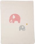 Детско одеяло David Fussenegger - Maja, 75 х 100 cm, Слончета, розово - 1t