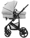 Детска количка 3 в 1 KikkaBoo Beloved - Светлосива, с кош за количка и столче за кола - 7t