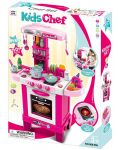 Детска кухня Raya Toys - Със светлини и звуци, розова - 5t