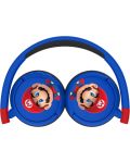 Детски слушалки OTL Technologies - Super Mario, безжични, сини - 3t