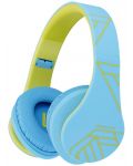 Детски слушалки PowerLocus - P2, безжични, сини/зелени - 1t