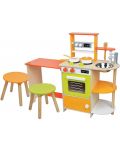 Детска дървена кухня Lelin - С трапезария - 1t