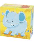 Детски дървени кубчета Goki – Диви животни - 1t