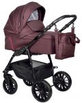 Комбинирана детска количка 3в1 Baby Giggle - Sesto, бордо - 1t