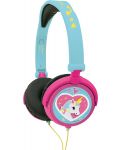 Детски слушалки Lexibook - Unicorn HP017UNI, сини/розови - 1t