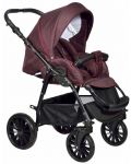 Комбинирана детска количка 3в1 Baby Giggle - Sesto, бордо - 3t