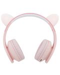 Детски слушалки PowerLocus - P1 Ears, безжични, розови - 3t