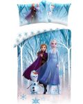 Детски спален комплект Halantex - Frozen: Elsa, Anna, Olaf - 1t