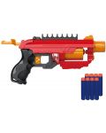Детска играчка Raya Toys Soft Bullet - Автомат с 8 меки патрона, червен - 1t