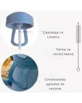 Детски термос със сламка Nuvita - 350 ml, Powder Blue - 4t