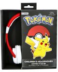 Детски слушалки OTL Technologies - Pokemon Pokeball, червени - 4t