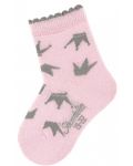 Детски чорапи Sterntaler - С коронки, 19/22 размер, 12-24 месеца, розови - 1t