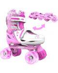 Детски ролери 2 в 1 Yvolution - Neon Combo Skates, размер 30-33, розови - 3t