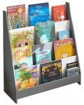 Детска етажерка за книги и списания на 4 нива Ginger Home - Бяло-сива - 3t