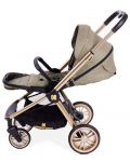 Детска количка 3 в 1 KikkaBoo Vicenza Luxury - Златиста, с кош за количка и столче за кола - 4t