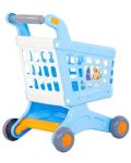 Детска пазарска количка Polesie Toys - Натали, синя - 3t