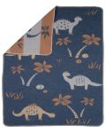 Детско одеяло David Fussenegger - Juwel, Динозаври, 70 х 90 cm, синьо - 2t