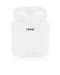 Безжични слушалки Denver - TWE-36 MK2, TWS, бели - 1t