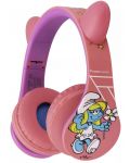 Детски слушалки PowerLocus - P1 Smurf, безжични, розови - 2t