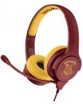Детски слушалки OTL Technologies - Hogwarts Interactive, червени/жълти - 1t