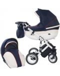 Детска количка 2 в 1 Baby Merc - Style, черно и бяло - 1t
