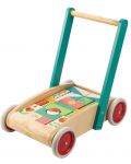 Детски дървен уолкър Tender Leaf Toys - С цветни блокчета - 1t