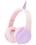 Детски слушалки PowerLocus - P2 Unicorn, безжични, розови - 1t