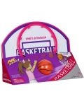 Детски комплект GT - Баскетболно табло за стена с топка и помпа, розово - 3t
