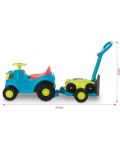 Детски трактор за бутане 2 в 1 Ecoiffier - Син, с ремарке и косачка - 4t