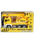 Детска играчка Moni Toys - Камион с кран и кука, жълт, 1:12 - 1t