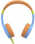 Детски слушалки с микрофон Hama - Kids Guard, сини/оранжеви - 1t