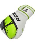 Детски боксови ръкавици RDX - J7, 6 oz, бели/зелени - 2t