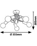 Детски полилей Rabalux - Linett 6340, E27, 5 x 40W, 35 х 20 cm, многоцветен - 3t