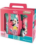 Детски комплект Stor Minnie Mouse - Бутилка, кутия за храна и прибори - 1t