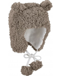 Детска зимна шапка ушанка Sterntaler - Мече, 43 cm, 5-6 месеца, кафява - 2t