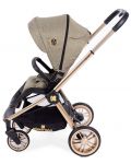 Детска количка 3 в 1 KikkaBoo Vicenza Luxury - Златиста, с кош за количка и столче за кола - 3t