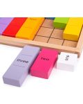 Детска образователна игра Bigjigs - Дървени цветни плочки с числа - 4t